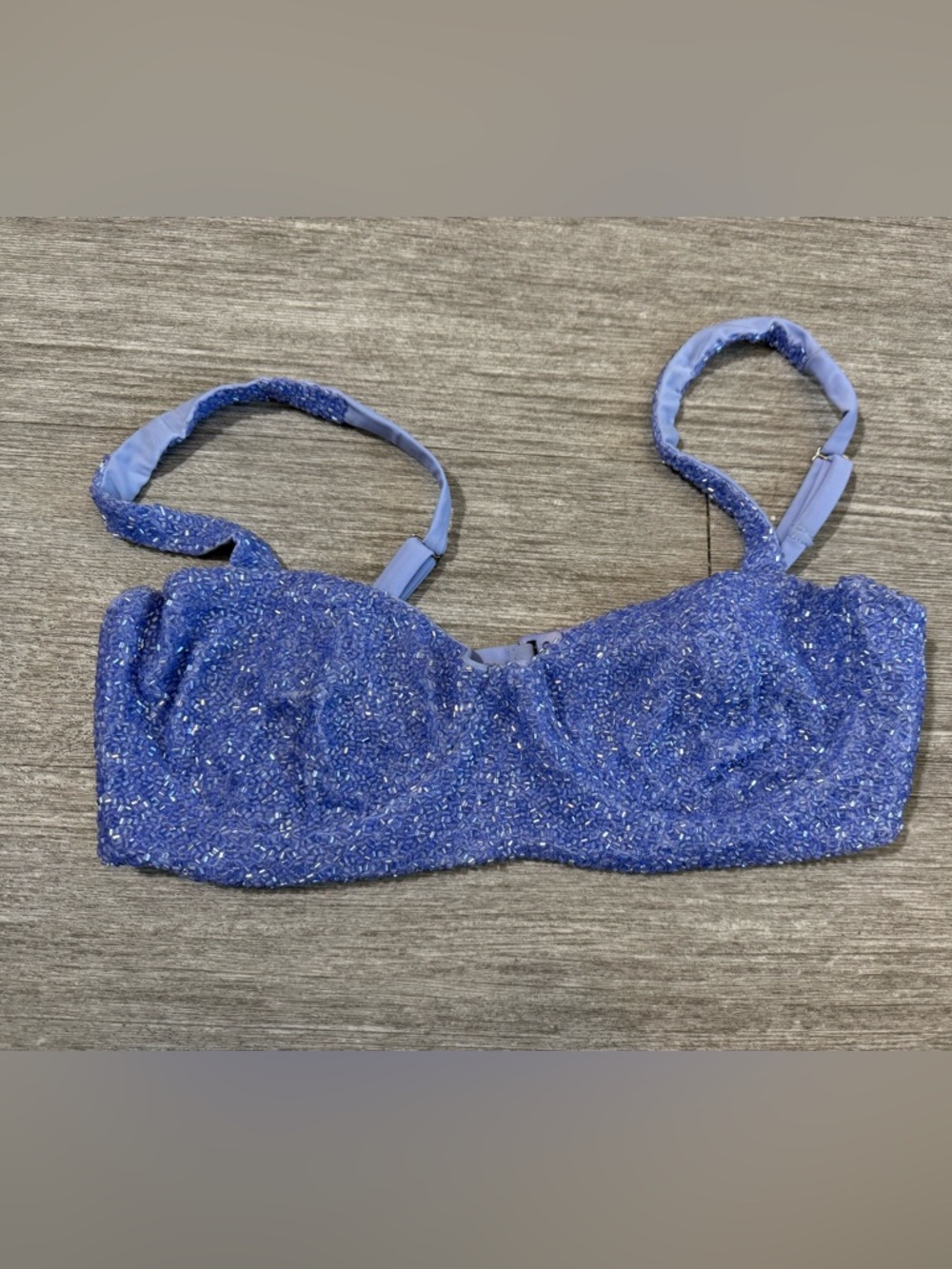 Oceanus The Label Glass Beads Bikini Top Mermaid Sparkle Underwire Festival M
